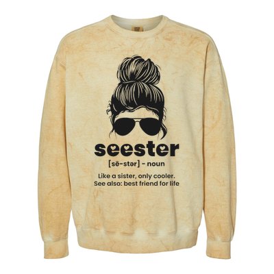 Seester Definition Like A Sister Only Cooler Colorblast Crewneck Sweatshirt