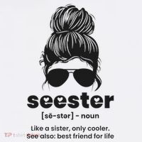 Seester Definition Like A Sister Only Cooler Full-Length Apron With Pockets