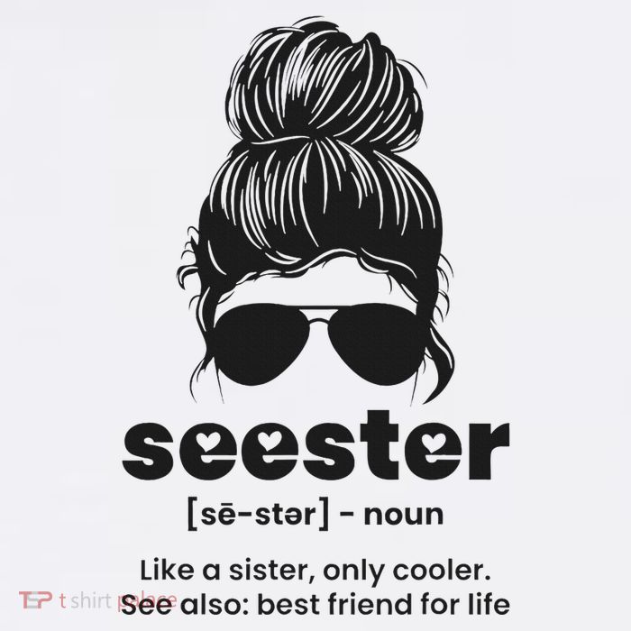 Seester Definition Like A Sister Only Cooler Full-Length Apron With Pockets