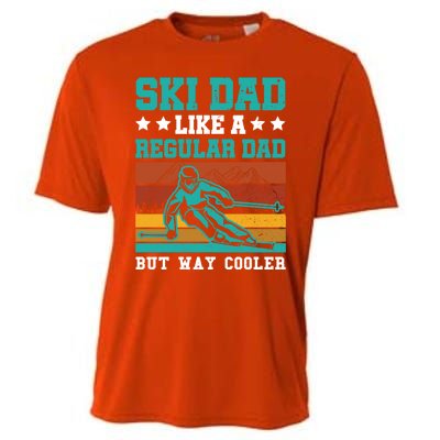 Ski Dad Like A Regular Dad But Way Cooler Skier Skiing Meaningful Gift Cooling Performance Crew T-Shirt