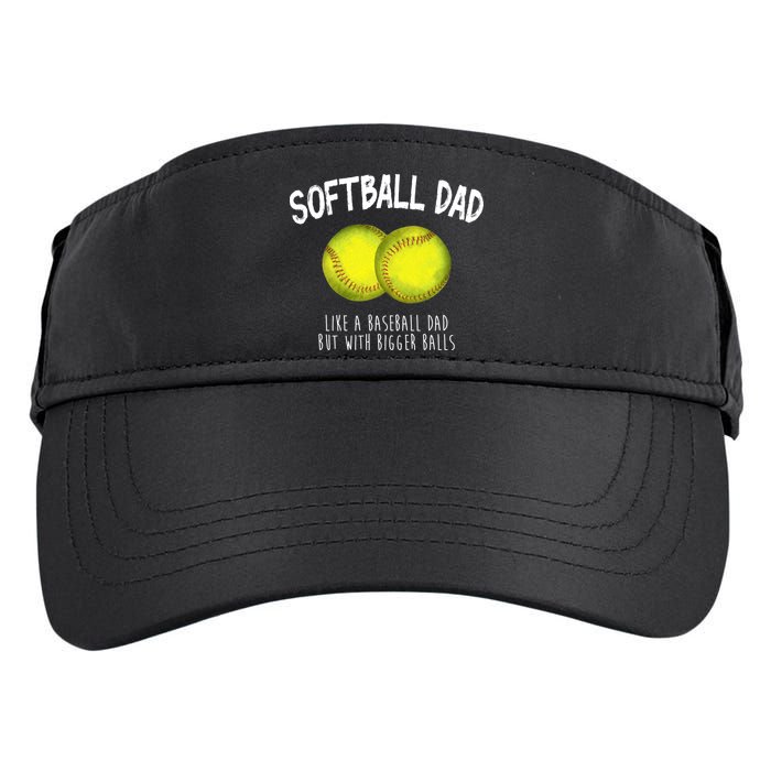 Softball Dad Like A Baseball Dad But With Bigger Balls Funny Adult Drive Performance Visor