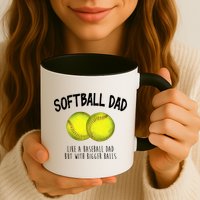 Softball Dad Like A Baseball Dad But With Bigger Balls Funny Mug