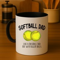 Softball Dad Like A Baseball Dad But With Bigger Balls Funny Mug