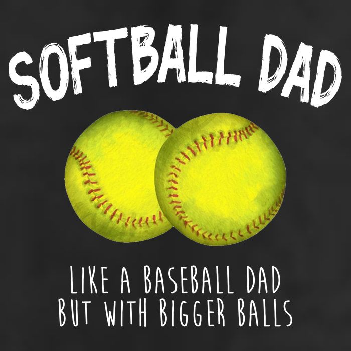 Softball Dad Like A Baseball Dad But With Bigger Balls Funny Crop Fleece Hoodie
