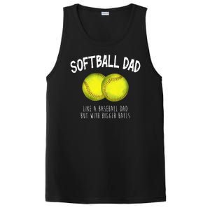 Softball Dad Like A Baseball Dad But With Bigger Balls Funny PosiCharge Competitor Tank