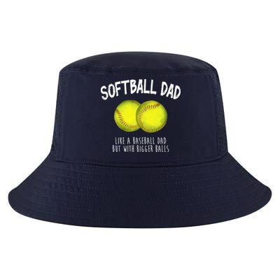 Softball Dad Like A Baseball Dad But With Bigger Balls Funny Cool Comfort Performance Bucket Hat