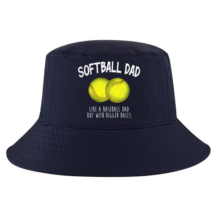 Softball Dad Like A Baseball Dad But With Bigger Balls Funny Cool Comfort Performance Bucket Hat
