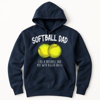 Softball Dad Like A Baseball Dad But With Bigger Balls Funny Hoodie