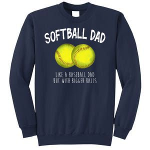 Softball Dad Like A Baseball Dad But With Bigger Balls Funny Sweatshirt