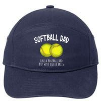 Softball Dad Like A Baseball Dad But With Bigger Balls Funny 7-Panel Snapback Hat