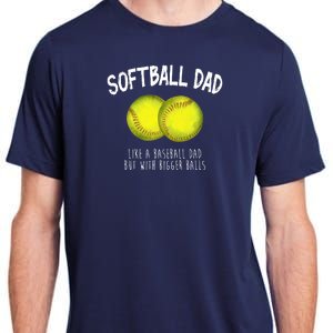 Softball Dad Like A Baseball Dad But With Bigger Balls Funny Adult ChromaSoft Performance T-Shirt