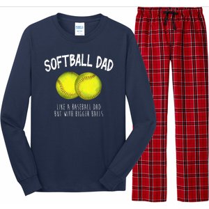 Softball Dad Like A Baseball Dad But With Bigger Balls Funny Long Sleeve Pajama Set