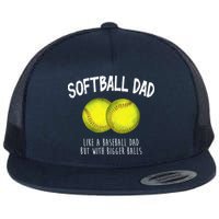 Softball Dad Like A Baseball Dad But With Bigger Balls Funny Flatbill Hat