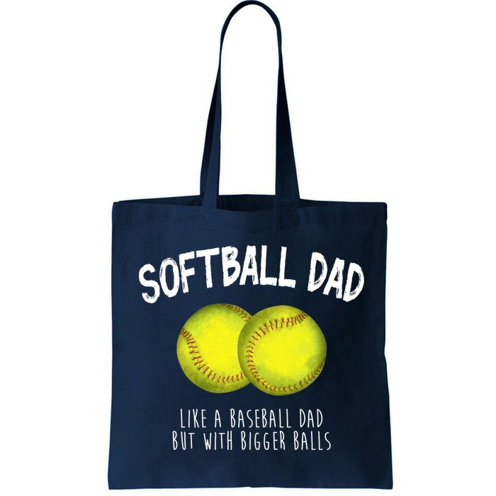 Softball Dad Like A Baseball Dad But With Bigger Balls Funny Bag