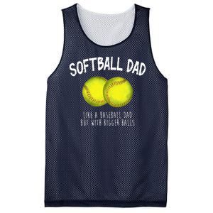 Softball Dad Like A Baseball Dad But With Bigger Balls Funny Mesh Reversible Basketball Jersey Tank