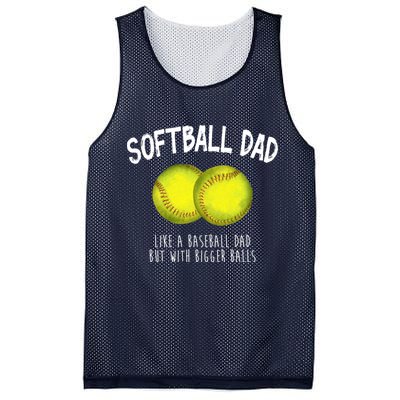 Softball Dad Like A Baseball Dad But With Bigger Balls Funny Mesh Reversible Basketball Jersey Tank