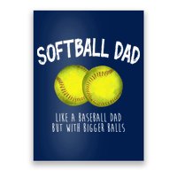 Softball Dad Like A Baseball Dad But With Bigger Balls Funny Poster