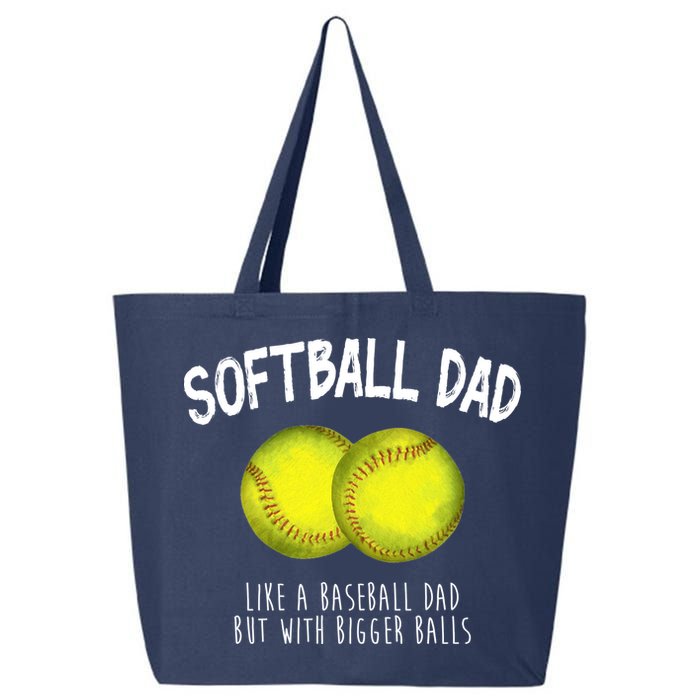 Softball Dad Like A Baseball Dad But With Bigger Balls Funny 25L Jumbo Tote