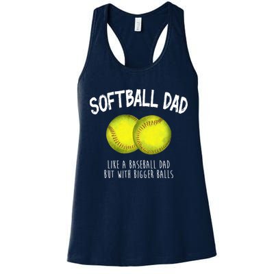 Softball Dad Like A Baseball Dad But With Bigger Balls Funny Womens Tank Top