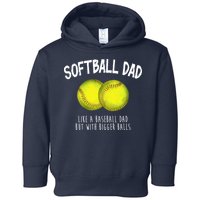 Softball Dad Like A Baseball Dad But With Bigger Balls Funny Toddler Hoodie