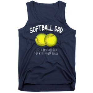 Softball Dad Like A Baseball Dad But With Bigger Balls Funny Tank Top