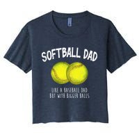 Softball Dad Like A Baseball Dad But With Bigger Balls Funny Crop Top
