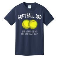 Softball Dad Like A Baseball Dad But With Bigger Balls Funny Kids T-Shirt