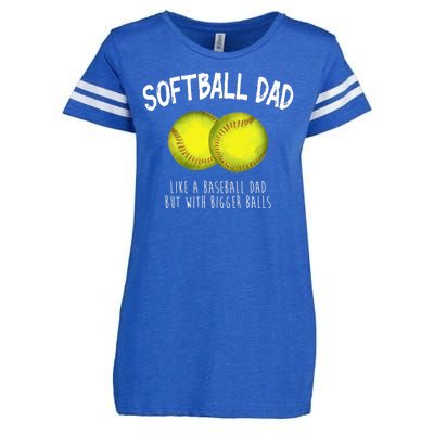 Softball Dad Like A Baseball Dad But With Bigger Balls Funny Enza Ladies Jersey Football T-Shirt