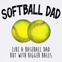 Softball Dad Like A Baseball Dad But With Bigger Balls Funny Garment-Dyed Sweatshirt
