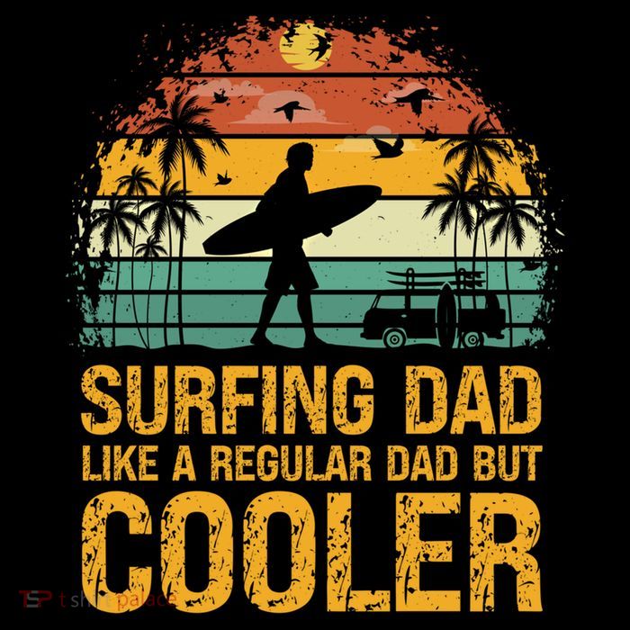 Surfing Dad Like A Regular Dad But Cooler Great Fathers Day Gift Youth Performance Sprint T-Shirt