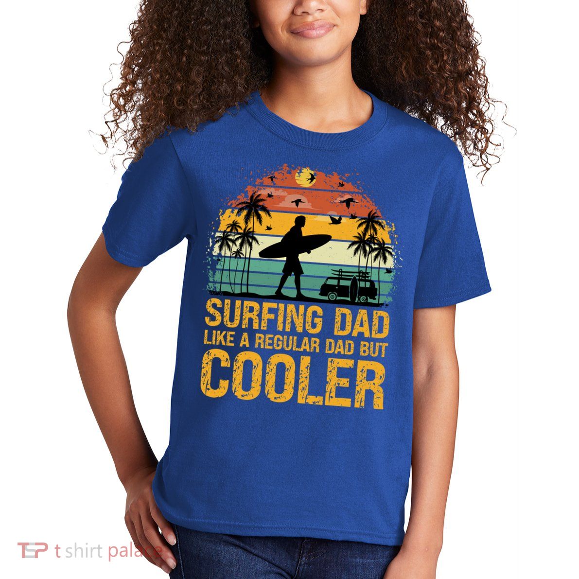 Surfing Dad Like A Regular Dad But Cooler Great Fathers Day Gift Kids T-Shirt