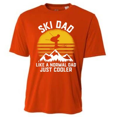 Ski Dad Like A Normal Dad Just Cooler Skiing Retro Gift Cooling Performance Crew T-Shirt