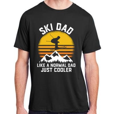 Ski Dad Like A Normal Dad Just Cooler Skiing Retro Gift Adult ChromaSoft Performance T-Shirt