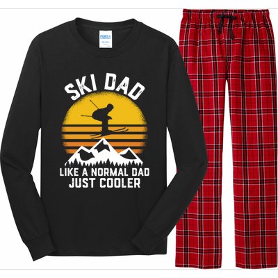 Ski Dad Like A Normal Dad Just Cooler Skiing Retro Gift Long Sleeve Pajama Set