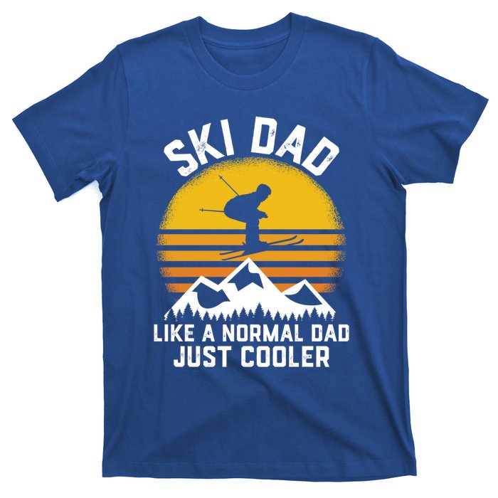 Ski Dad Like A Normal Dad Just Cooler Skiing Retro Gift T-Shirt