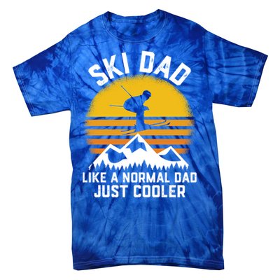 Ski Dad Like A Normal Dad Just Cooler Skiing Retro Gift Tie-Dye T-Shirt