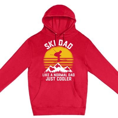 Ski Dad Like A Normal Dad Just Cooler Skiing Retro Gift Premium Pullover Hoodie