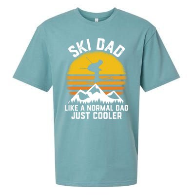 Ski Dad Like A Normal Dad Just Cooler Skiing Retro Gift Sueded Cloud Jersey T-Shirt