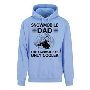 Snowmobile Dad Like A Normal Dad Only Cooler Snowmobiling Gift Unisex Surf Hoodie