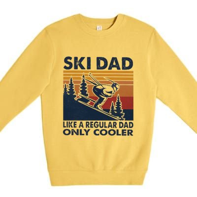 Ski Dad Like A Regular Dad Only Cooller Vintage Meaningful Gift Premium Crewneck Sweatshirt