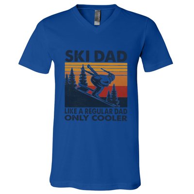 Ski Dad Like A Regular Dad Only Cooller Vintage Meaningful Gift V-Neck T-Shirt