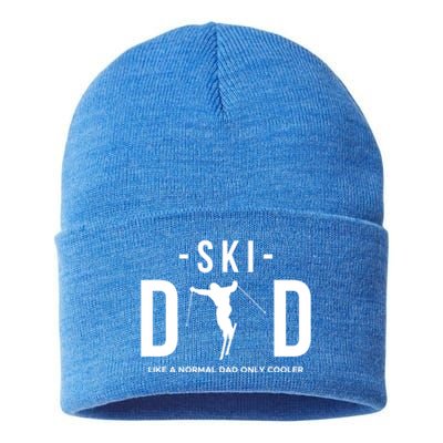 Ski Dad Like A Normal Dad Only Cooler Funny Gift Sustainable Knit Beanie