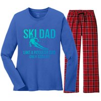 Ski Dad Like A Regular Dad Only Cooler Happy Father Day Gift Women's Long Sleeve Flannel Pajama Set 