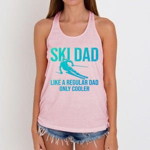 Ski Dad Like A Regular Dad Only Cooler Happy Father Day Gift Women's Knotted Racerback Tank