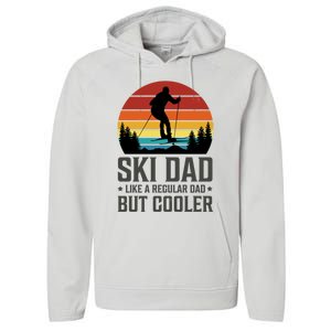 Ski Dad Like A Regular Dad But Cooler Great Fathers Day Funny Gift Performance Fleece Hoodie