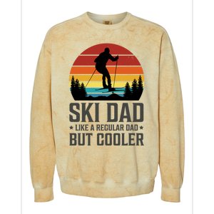 Ski Dad Like A Regular Dad But Cooler Great Fathers Day Funny Gift Colorblast Crewneck Sweatshirt