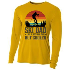 Ski Dad Like A Regular Dad But Cooler Great Fathers Day Funny Gift Cooling Performance Long Sleeve Crew