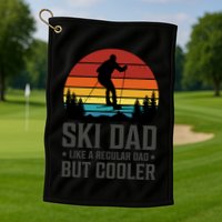 Ski Dad Like A Regular Dad But Cooler Great Fathers Day Gift Golf Towel