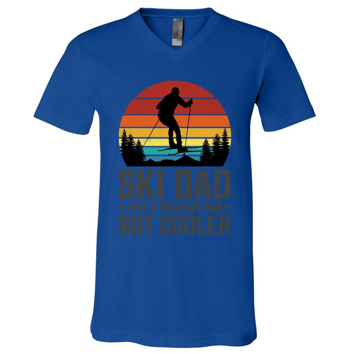 Ski Dad Like A Regular Dad But Cooler Great Fathers Day Gift V-Neck T-Shirt