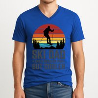 Ski Dad Like A Regular Dad But Cooler Great Fathers Day Gift V-Neck T-Shirt